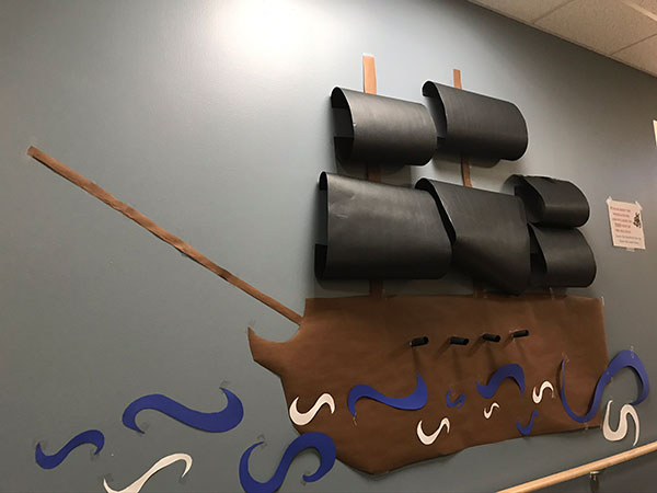 Pirate ship on a wall